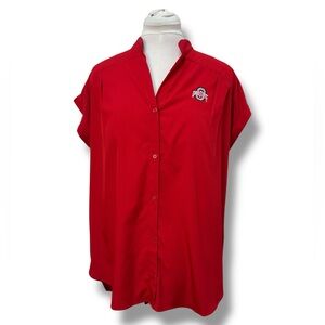 University Girls Apparel Womens Ohio State Buckeyes Cap Sleeve Button Up Shirt